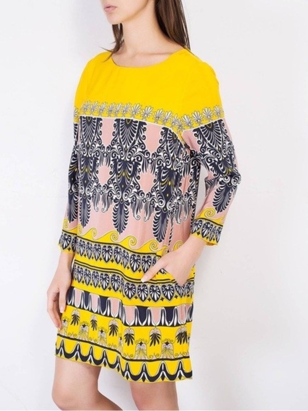 J. Crew Yellow Like New!  Floral Shift Print Dress